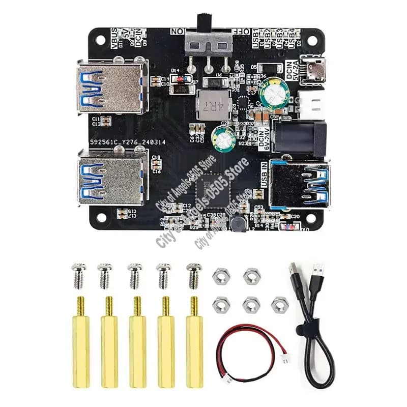 COFA-USB Hub 3.0 Multi USB Splitter 4 USB ports with micro-charge power Supply 9-24 V for Raspberry Pi 5/4B Jetson Ros Robot