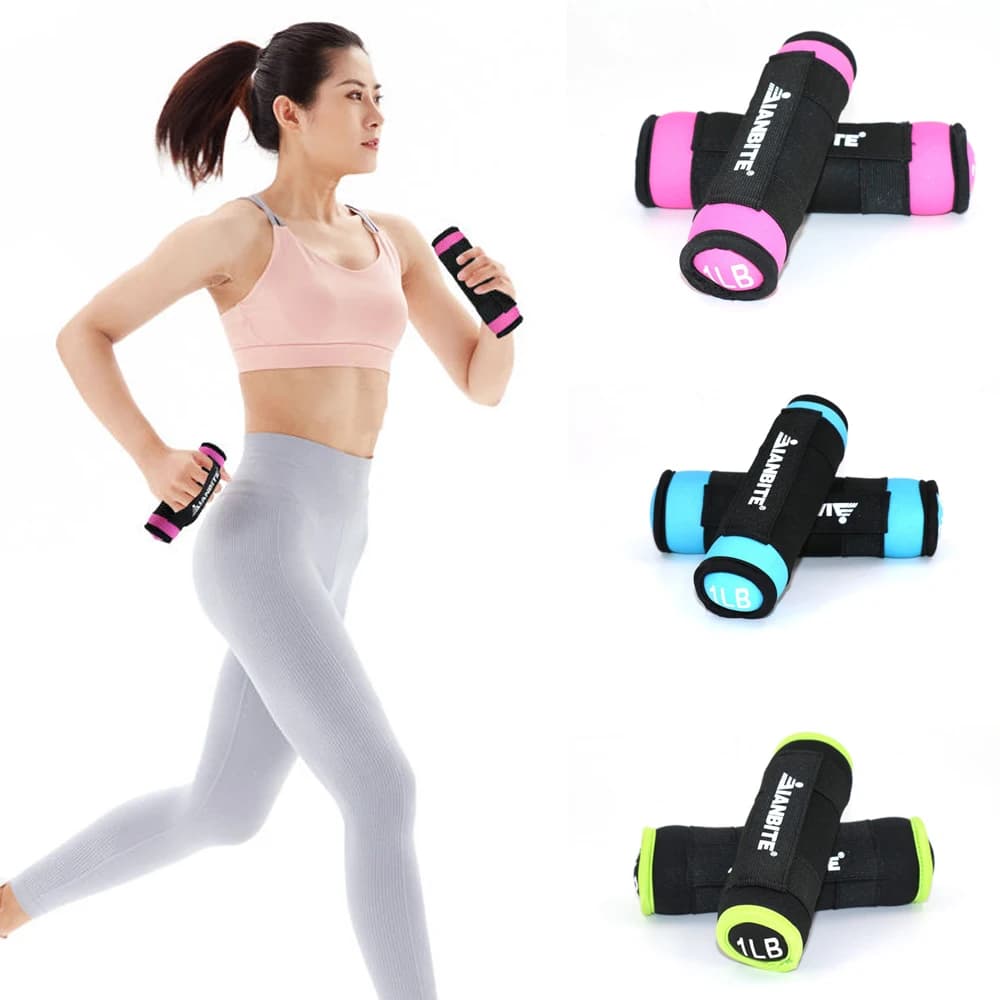 1 Paio di Pesi da Mano con Cinghie Regolabili - 1LB 2LB 3LB - Manubri in Neoprene con Cinghie Comodi e Sicuri per Camminare