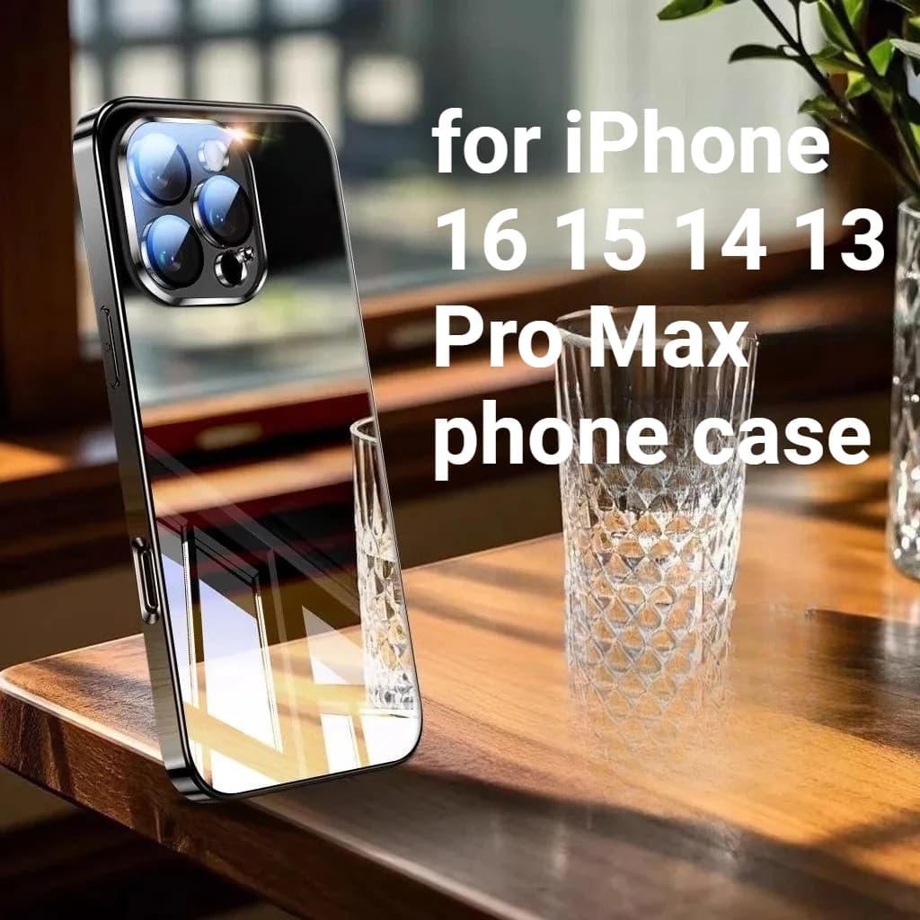 Nuova custodia per telefono per IPhone 16 15 14 13Pro Max Custodia in vetro cristallo di ghiaccio a specchio Copertura completa Custodia protettiva antigoccia per dissipazione del calore