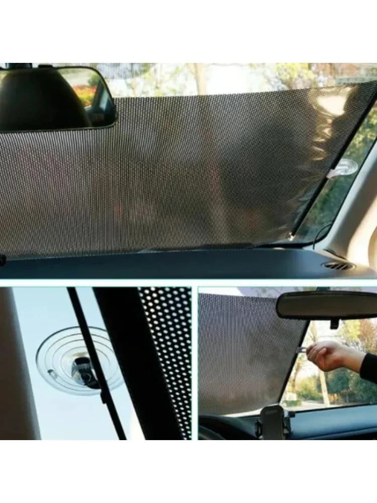 Parasole per auto a 2 pezzi, parasole retrattile per finestrino, protezione dal calore resistente ai raggi UV, accessori per parabrezza