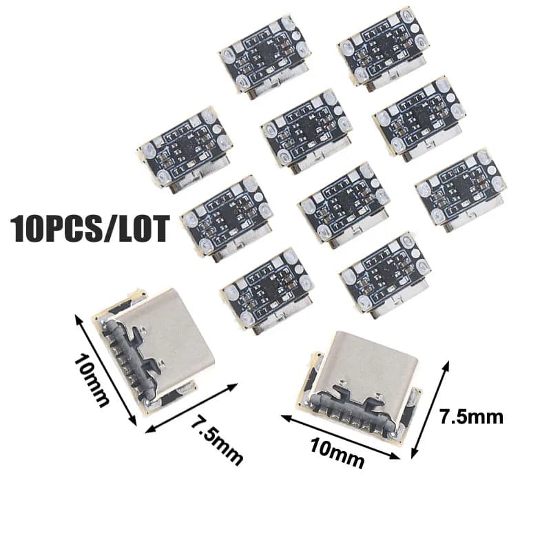 10 PZ/LOTTO Mini Modulo Scheda di Ricarica Della Batteria Al Litio 3.7 V 4.2 V 18650 Caricabatteria Al Litio Bordo di Protezione Tipo-C Interfaccia