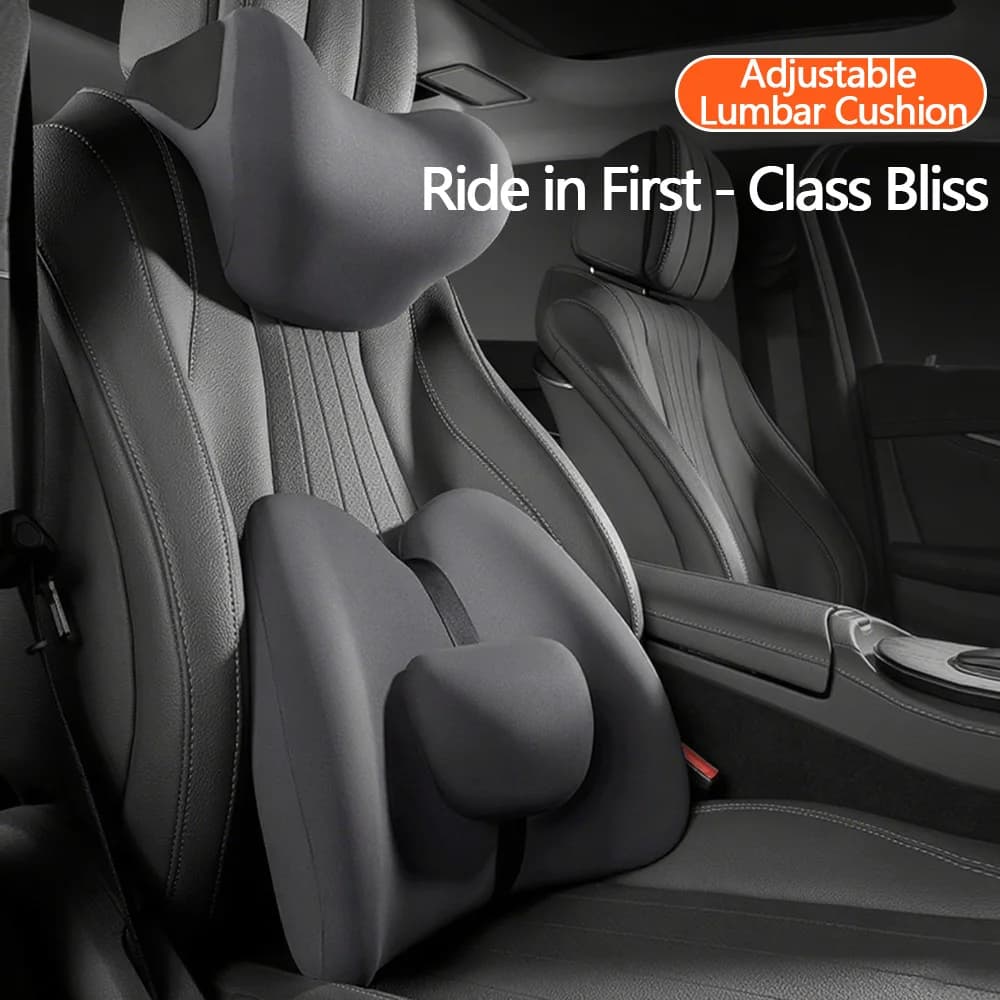 1 poggiatesta + 1 supporto lombare, nuovo poggiatesta per auto e supporto lombare, cuscino in memory foam per auto, cuscino lombare, cuscino lombare, collo