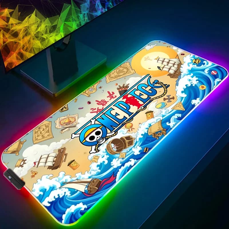 Tappetino per mouse RGB resistente con bordi rifiniti, retroilluminato, accessori da gaming, tappetino per tastiera e mouse LED per computer, tappetino da scrivania per gamer.