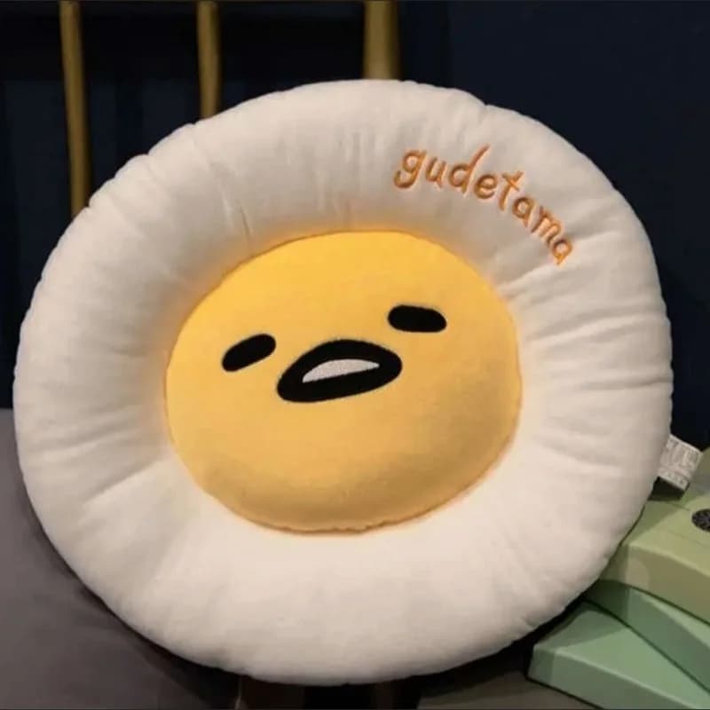 39Cm Sanrio Gudetama Pp Cotton Rotundity Cushion Living Room Sofa Decorative Cushion Office Chair Cushion Friend's Birthday Gift