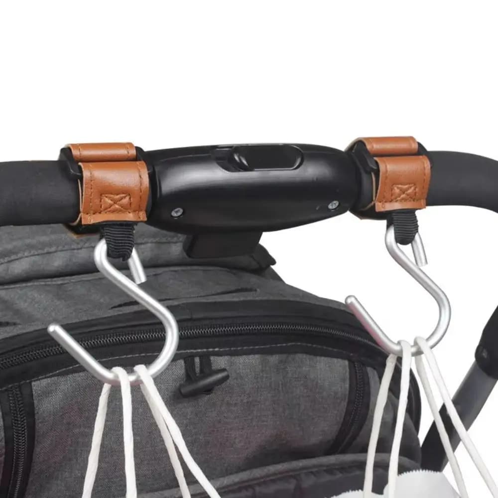 Simpatici ganci per passeggino a forma di S Organizer per carrello in PU Gancio per appendere Accessori per passeggino Accessori per passeggino in tinta unita per bambini
