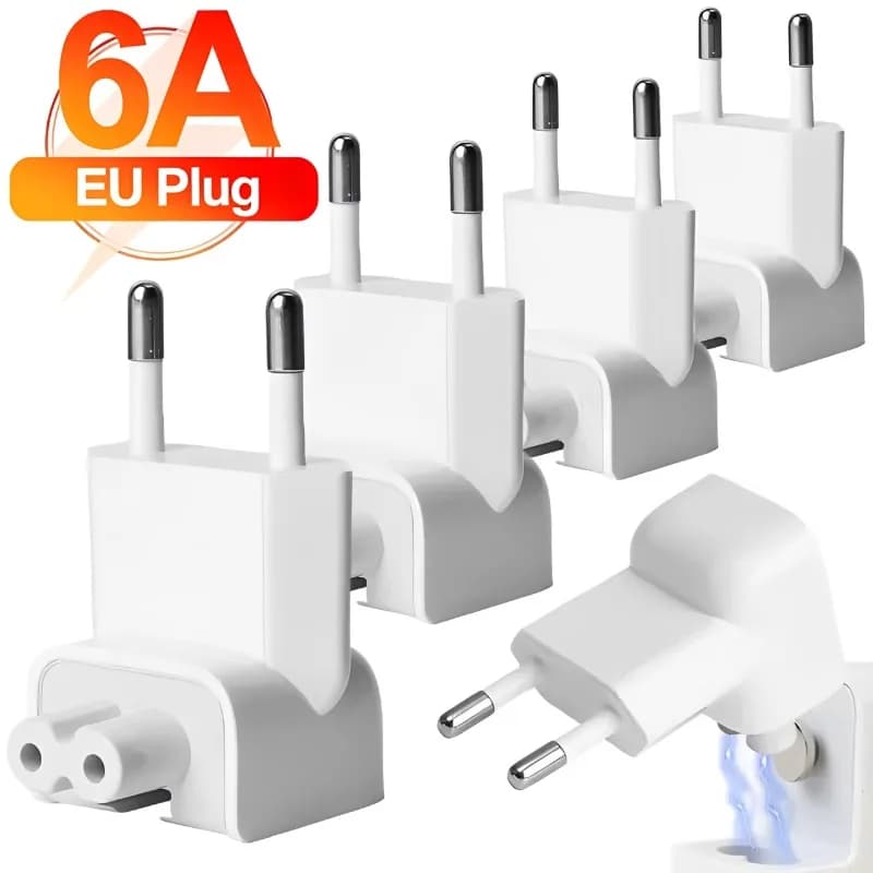 1-5Pcs EU AC Power Plug Adapter Travel Wall Outlet Converter Duck Head for MacBook MagSafe 45/60/85W for iPad 10W/12W Adapters