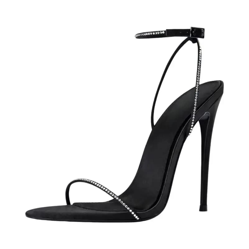 MKKHOU Fashion Pumps New High Quality Silk Custom Shoes Crystal Thin Belt Pointed High Heel Sandals Summer Women's Shoes