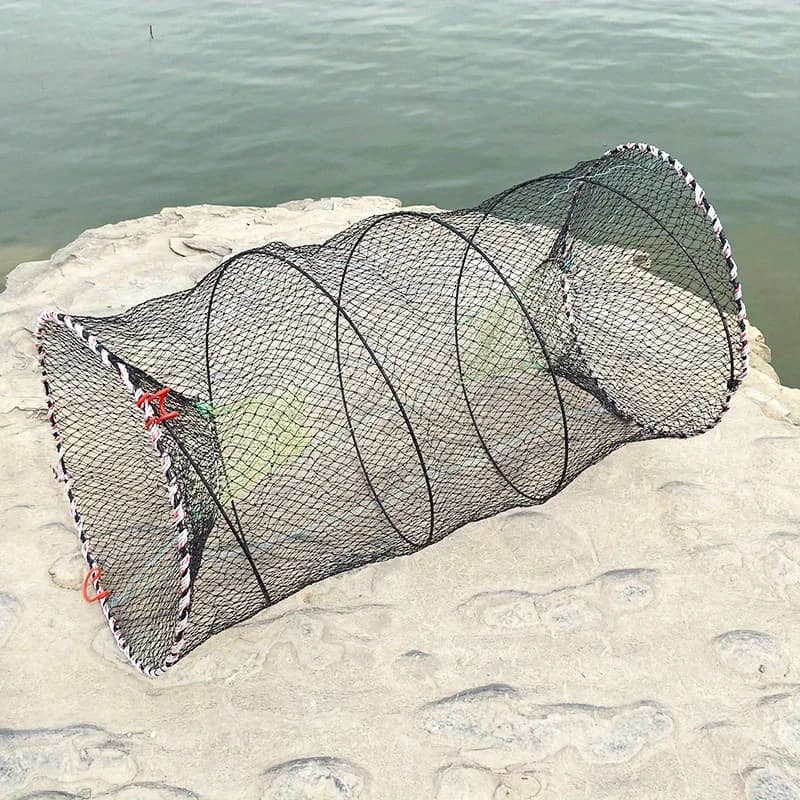 1 foldable fishing bait net, suitable for crabs, minnows, crayfish, and lobsters, portable net design with accessories