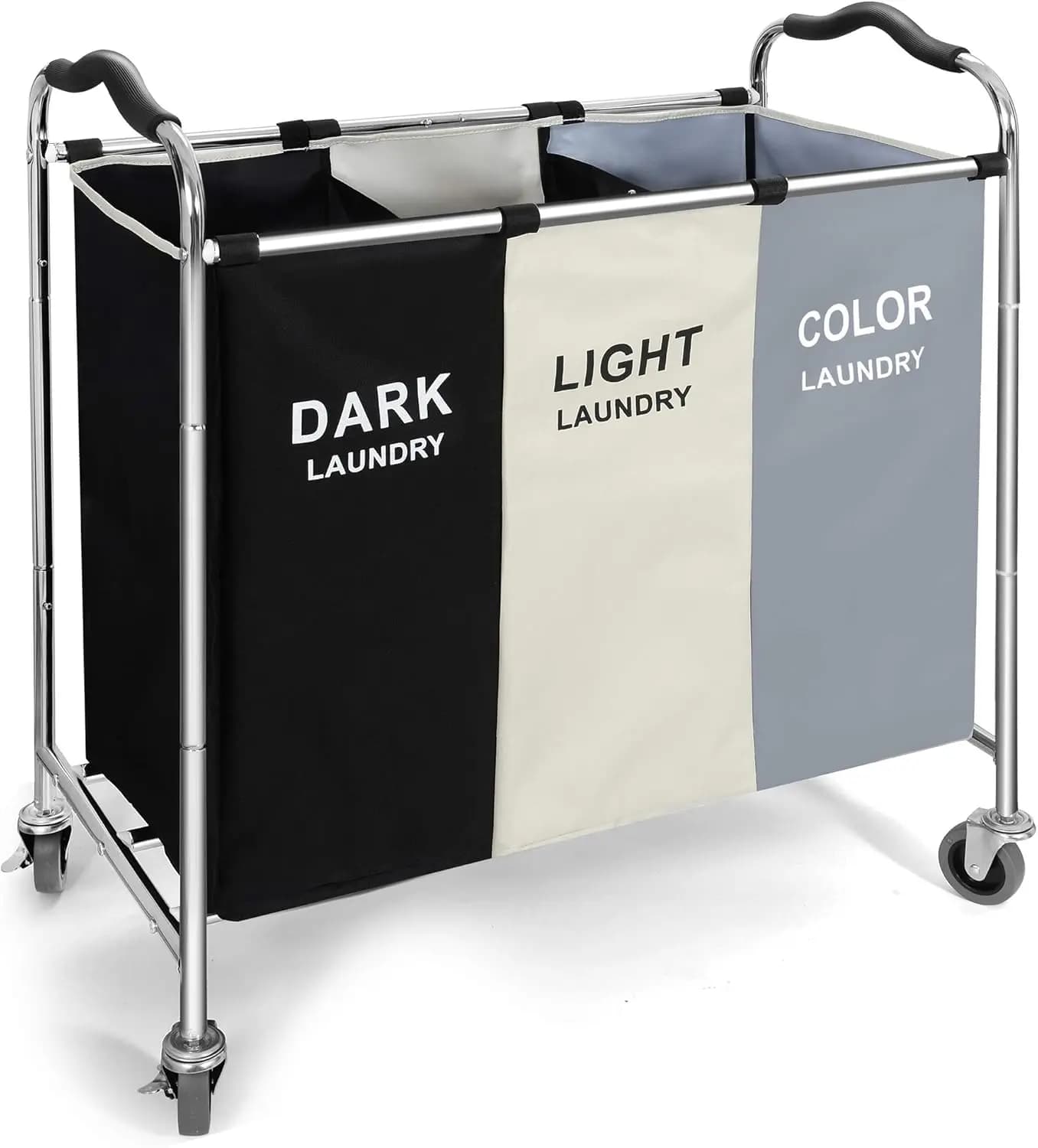 240L Large Wallet Basket with 3 Parts, Waterproof Bag and Wheels for Clothes, Towels, Toys