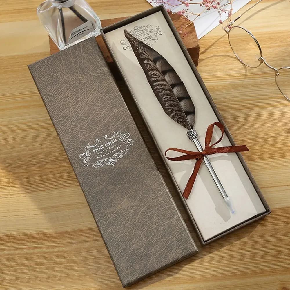 Regalo di Compleanno, Regali Raffinati, Penna a Sfera in Confezione Regalo per Studenti, Scuola, Ufficio, Penna Gel Neutra