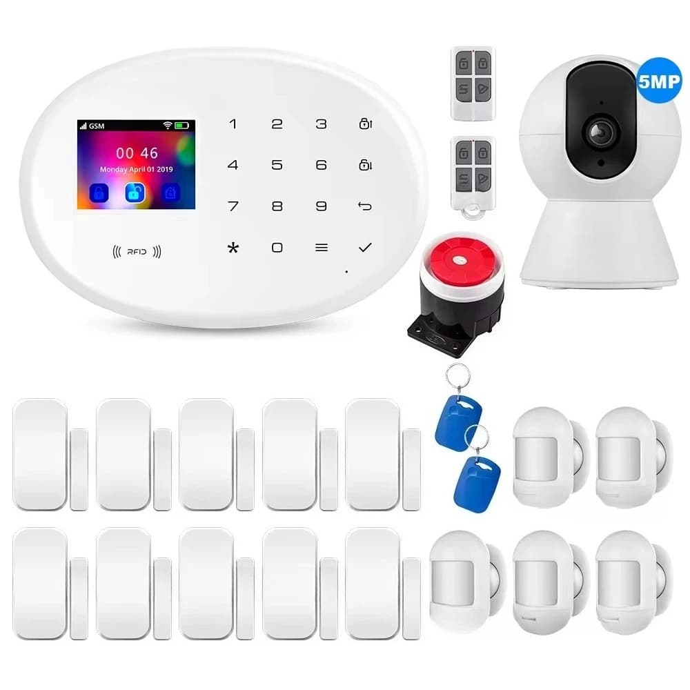 Sistema di allarme intelligente Sicurezza domestica Schermo a colori Telecamera Sensore porta Sistema di allarme wireless
