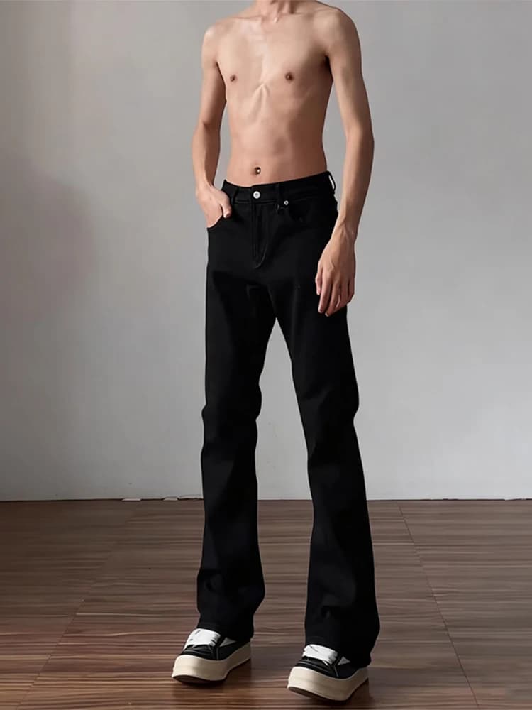 Jeans da Uomo Cleanfit a Vita Alta, Gamba Dritta, Foderati in Pile, Stile Americano, Pantaloni Bootcut, Denim alla Moda per Giovani