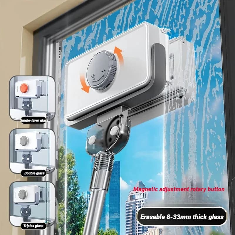 Detergente per finestre JOYBOS Vetro magnetico regolabile illimitato professionale doppio con asta telescopica per spazzola per la pulizia della casa