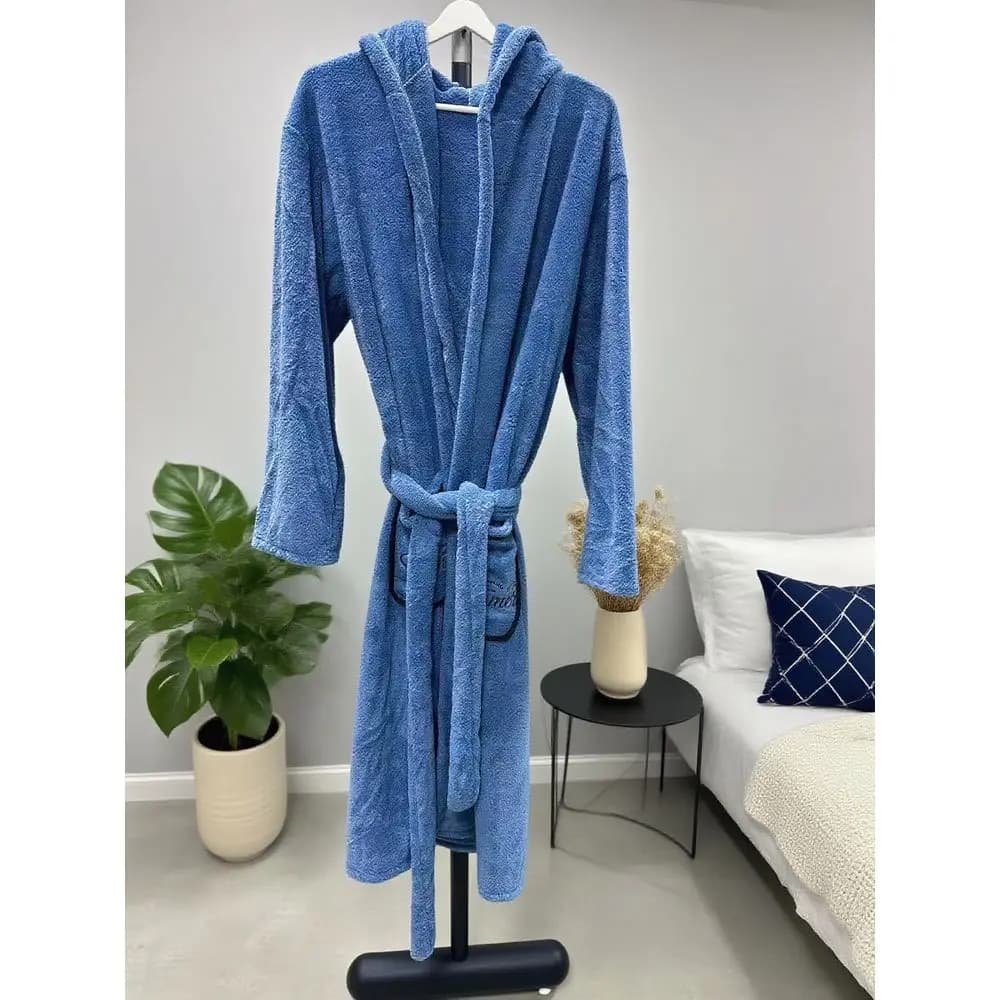 Accappatoio da donna con cappuccio, tinta unita, a maniche lunghe, con tasche, casual, estivo, per matrimonio, casa, bagno, spiaggia