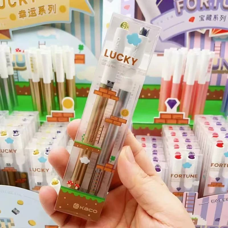 KACO Penna Neutra First Love Treasure Series 2 pz/set, Penna Rotante Nera 0.5mm Buone Roba Studente Ufficio Firma Creativa Stylos