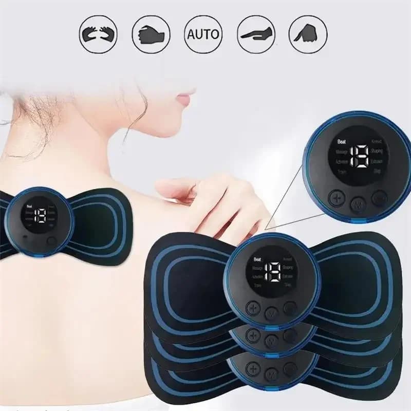 Intelligent electric neck massager, portable EMS muscle stimulator, cervical massage patch for muscle relaxation and pain relief
