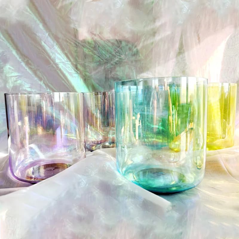 7"-8.5" Crystal Singing Bowls Chakra Singing Bowl Set of 7 Pcs Crystals Healing Stones Healing Crystals Gift