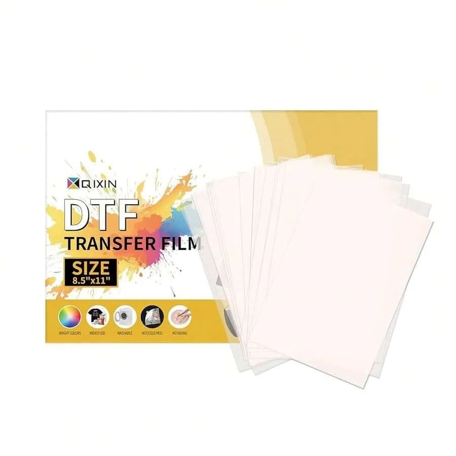 Sheets DTF Transfer Film 8.5x11 Inches, Clear Transfer Paper and Sublimation Paper For Inkjet Printer, PET Heat Transfer Paper