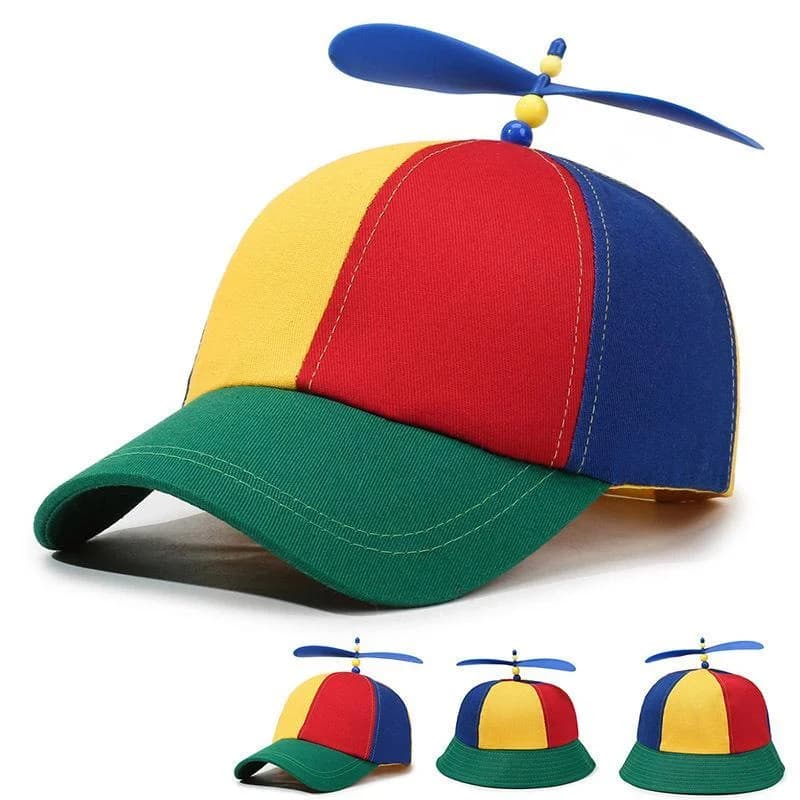 AttireTroveNew Spring & Autumn Bamboo Dragonfly Propeller Fashion Color-Block Baseball Cap – Outdoor Sun Protection Hat