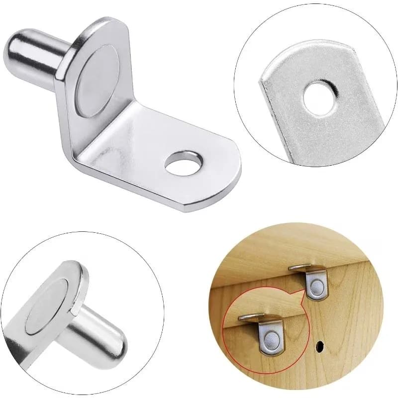 68 pcs 5*10mm Furniture Layer Board Pins, Wardrobe Layer Pins, Easy Insert Install, Nickel Plated Iron, Multipurpose