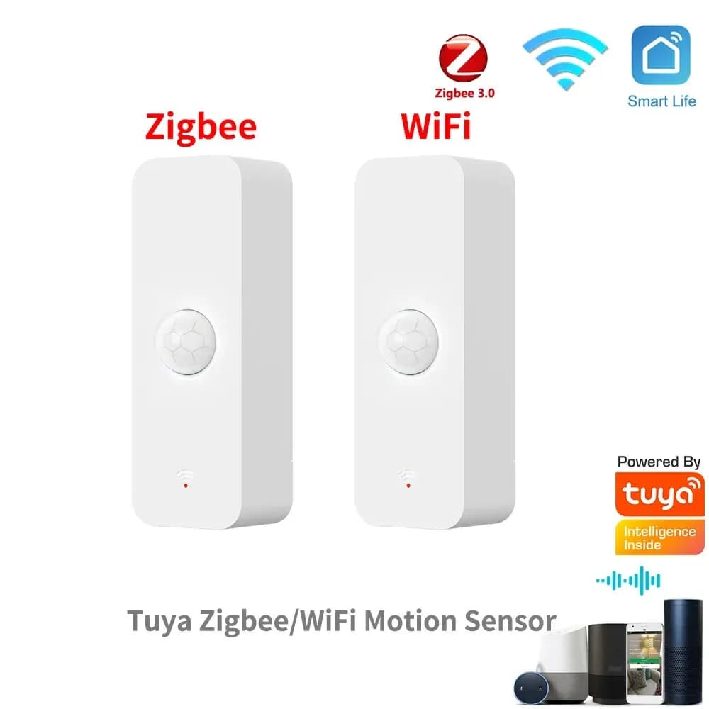 Sensore di Movimento PIR WiFi Zigbee Tuya, Rilevatore di Presenza a Infrarossi per Casa Intelligente con Controllo Remoto tramite App, Compatibile con SmartLife e Alexa