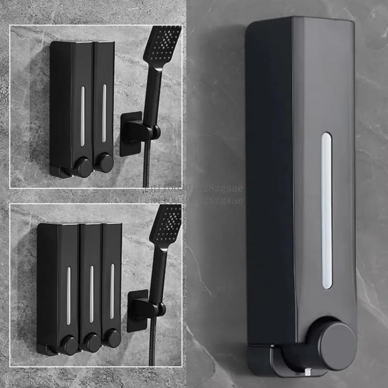 Dispenser di sapone da parete non perforante per hotel, bagno, bagno, shampoo, bagnoschiuma, flacone pressa, scatola disinfettante per le mani.
