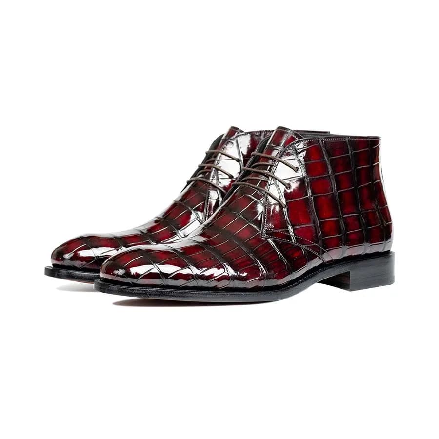 KEXIMA stivali da uomo in coccodrillo scarpe da uomo colore pennello scarpe moda invernale da sposa