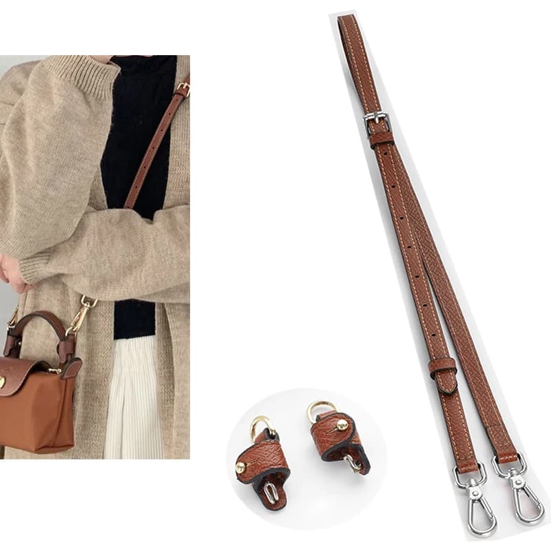 Adjustable leather shoulder strap shoulder strap for Mini bag Longchamp punching gnocco shoulder bag accessories for bags