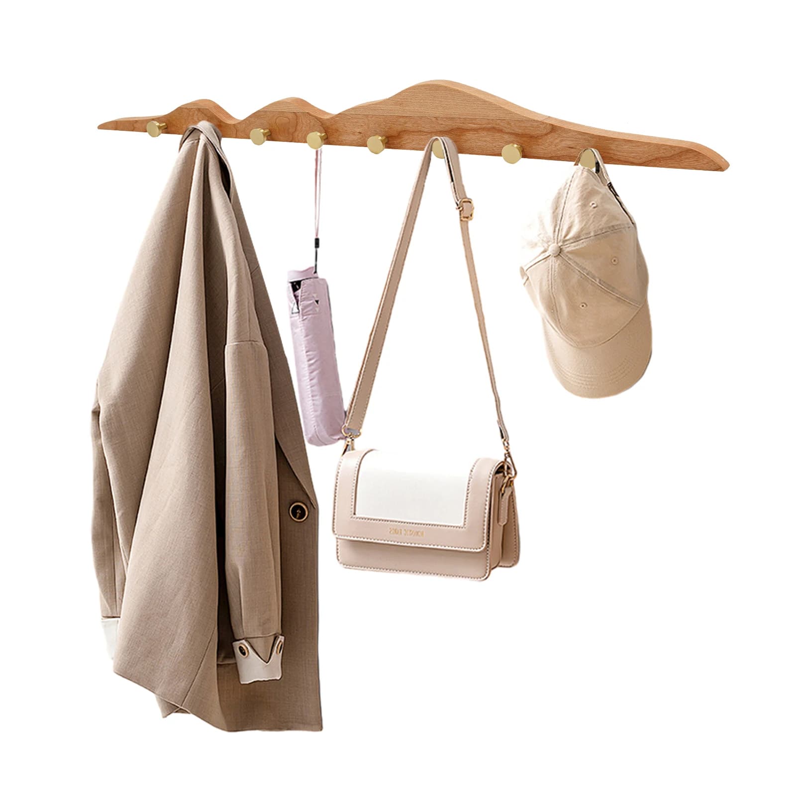 80*8cm 8 Hooks Creative Coat Hooks Wall Decoration Hooks Wall-Mounted Hooks for Hang Jackets Scarves Bags Keys Umbrellas in Entrances Bedrooms Living Rooms Changing Rooms Coffee Shops Offices Etc