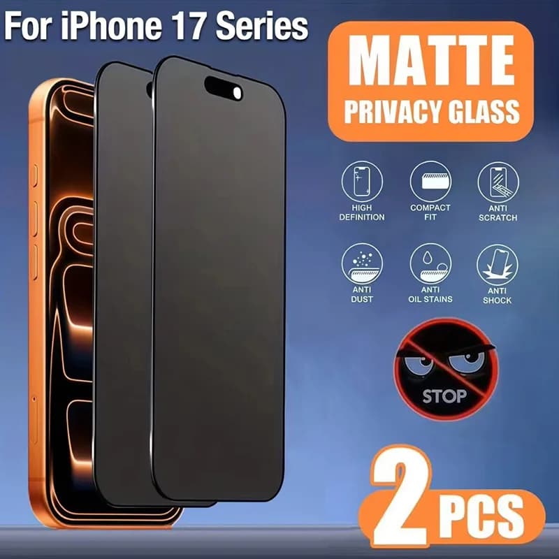 2 Pezzi Pellicola Protettiva Opaca Anti-Spia in Ceramica Morbida per iPhone 17 16 13 15 14 11 12 Pro Max 16e Air 7 8 Plus SE XR XS