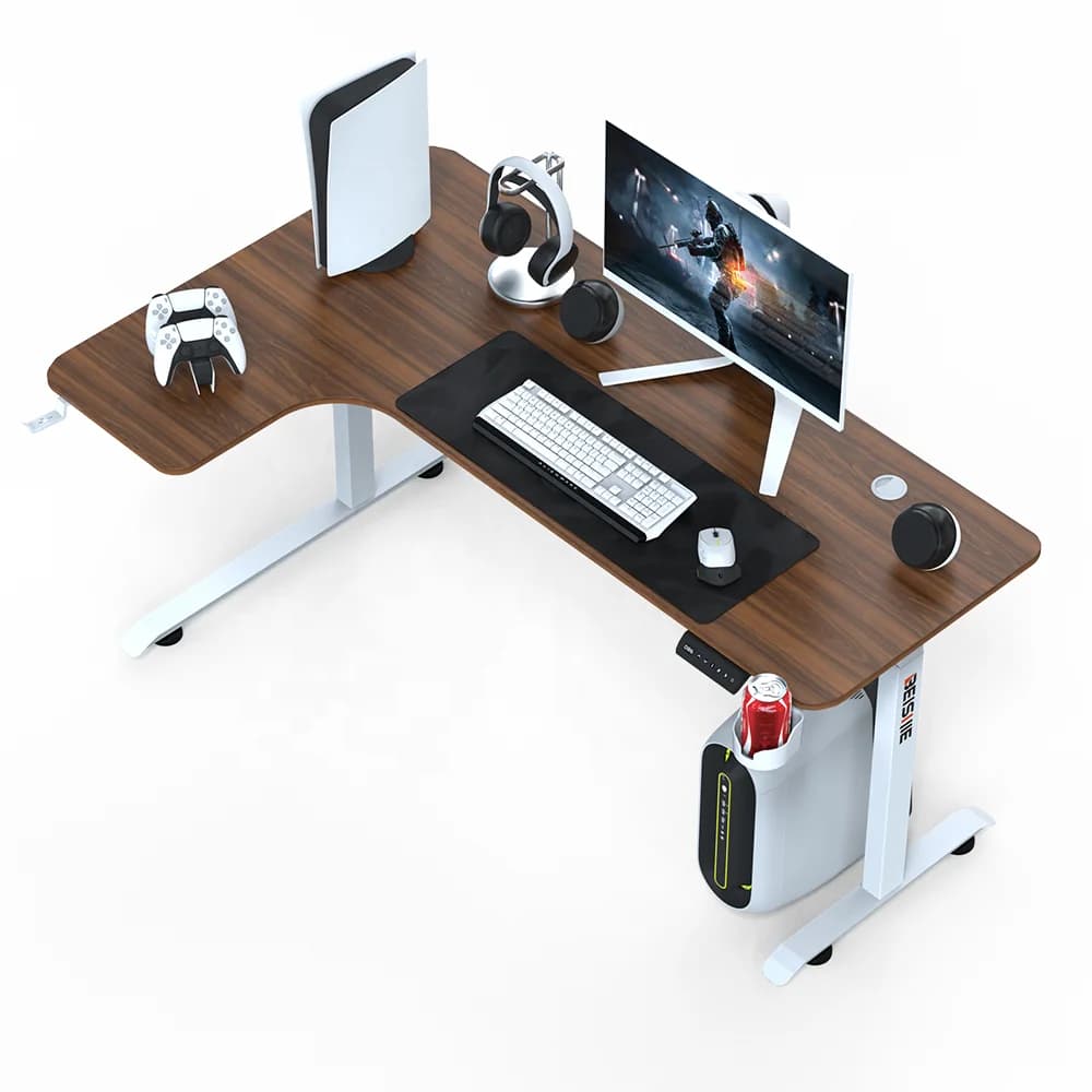 BEISIJIE Memoria elettrica regolabile in altezza Sit Stand Up Desk Computer Workstation Scrivania regolabile a forma di L