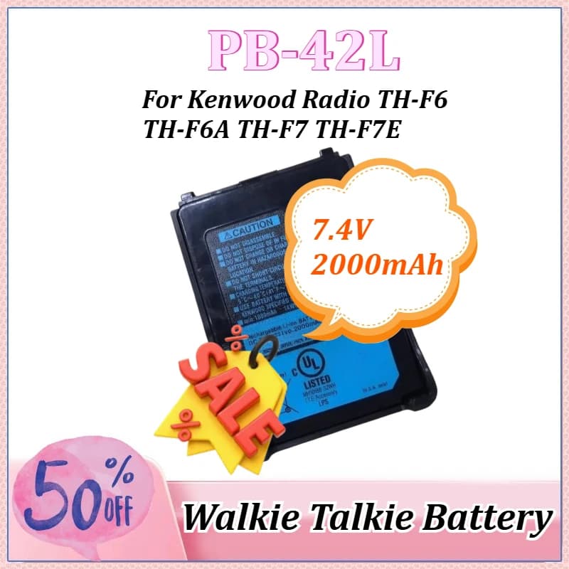 Batteria Li-ion 7.4V 2000mAh PB42L PB-42L per Walkie-talkie Kenwood Radio TH-F7 TH-F7E TH-F6 TH-F6A
