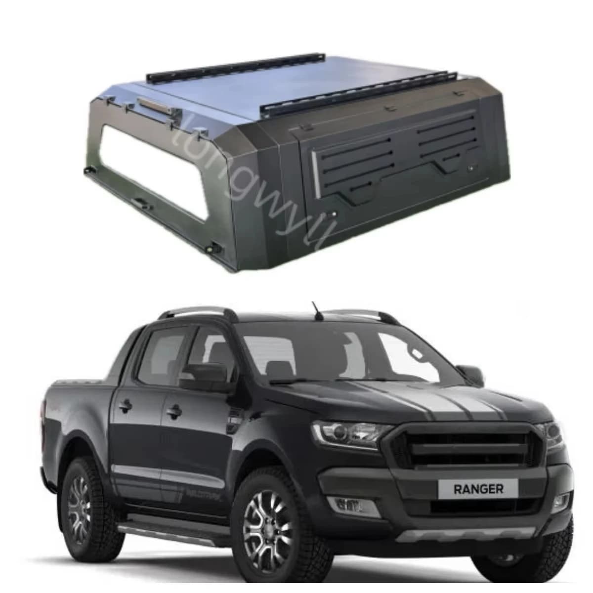 Tappo intelligente personalizzato in lega di alluminio dura per Ranger T7 e Land Cruiser Pickup Doppia cabina Tettuccio impermeabile con serratura a chiave