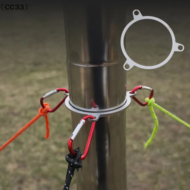 Supporto Universale Antivento per Stufa a Legna da Campeggio, Anello in Metallo per Fissaggio del Tubo del Camino〔CC33〕