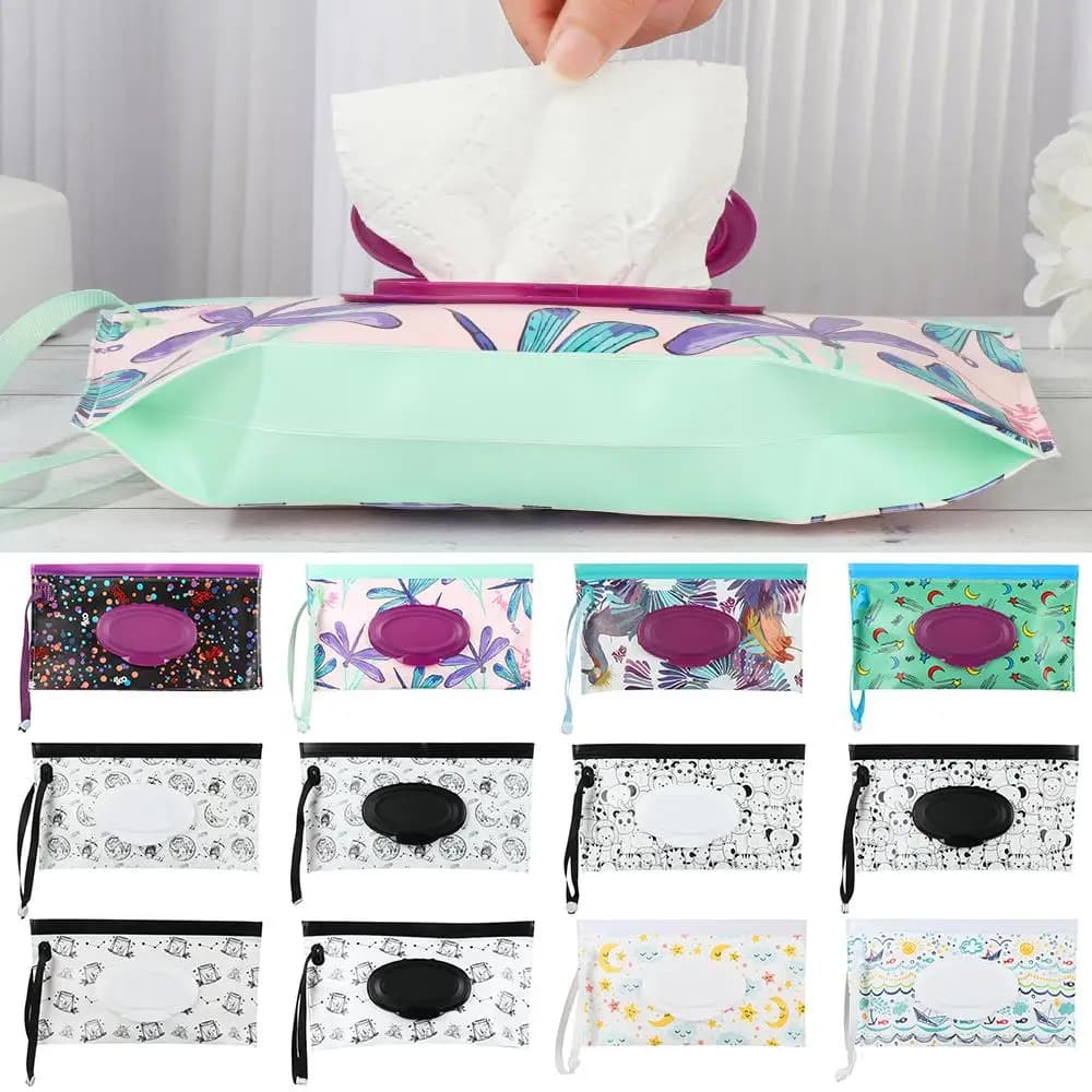 Hot Snap-Strap EVA Baby Wet Wipes Storage Bag custodia per il trasporto riutilizzabile utile carta cosmetica Pouch Tissue Box accessori per passeggini
