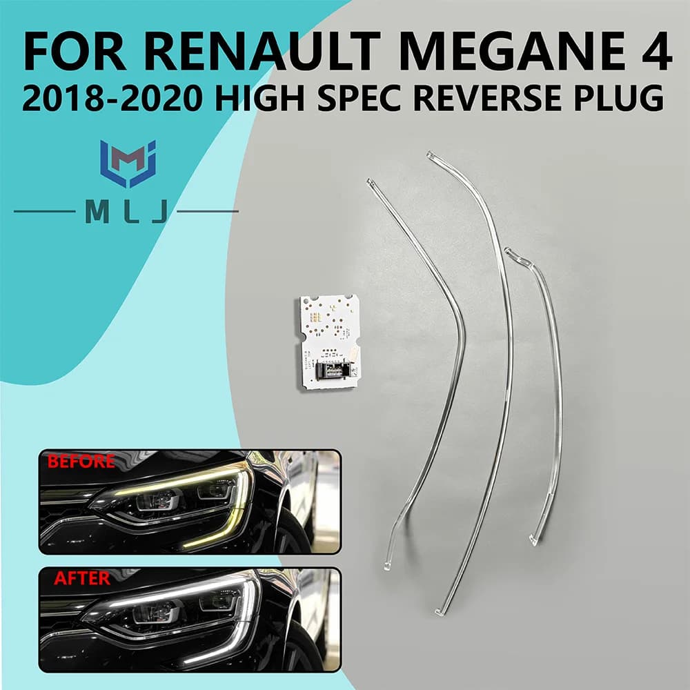 B105443-B B105444-B LED Angel Eye DRL Light Guide Strip Tube Board Chips Opposite Plug For Renault Megane IV High Spec 2018-2020