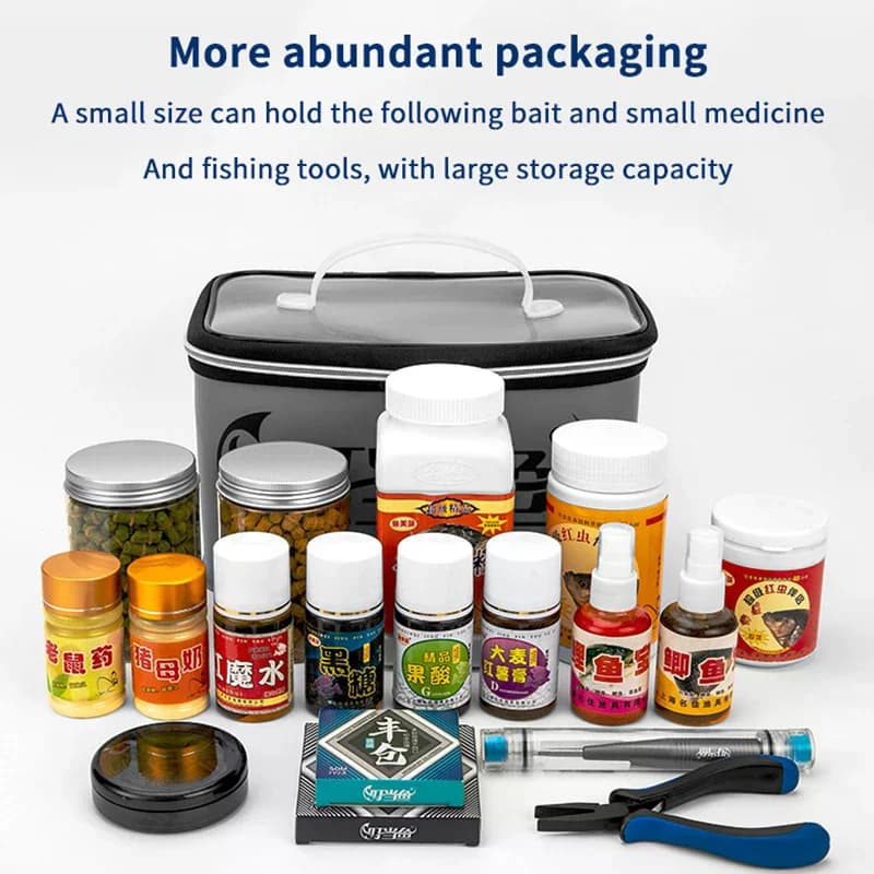Reinforced EVA Fishing Bag, Folding Container for Live Fish, 4 Measures Handbag, Water Container, Fishing Tool Case