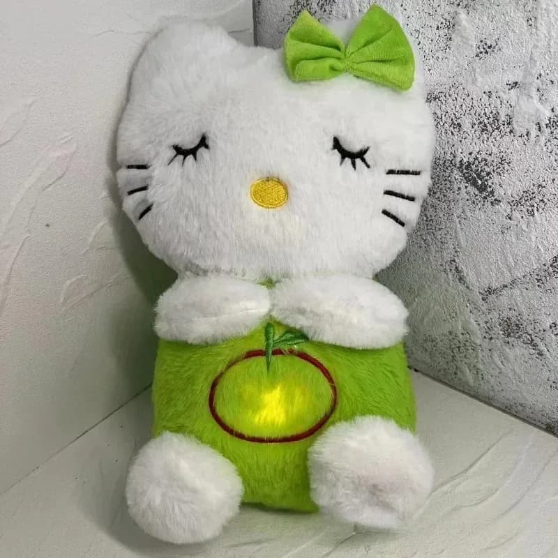 Bambola Hello Kitty di Sanrio con Funzione Respiratoria e Luminosa, Accessorio Decorativo per Camera, Giocattolo Kawaii per Bambini