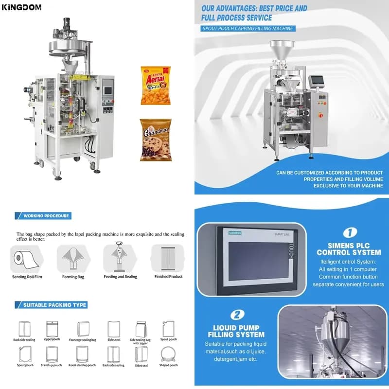 2026 Snacks Potato Chips Vertical Packaging Machine Popcorn Nuts peanuts Dried Fruit Candy Sachet Bag Filling Machine
