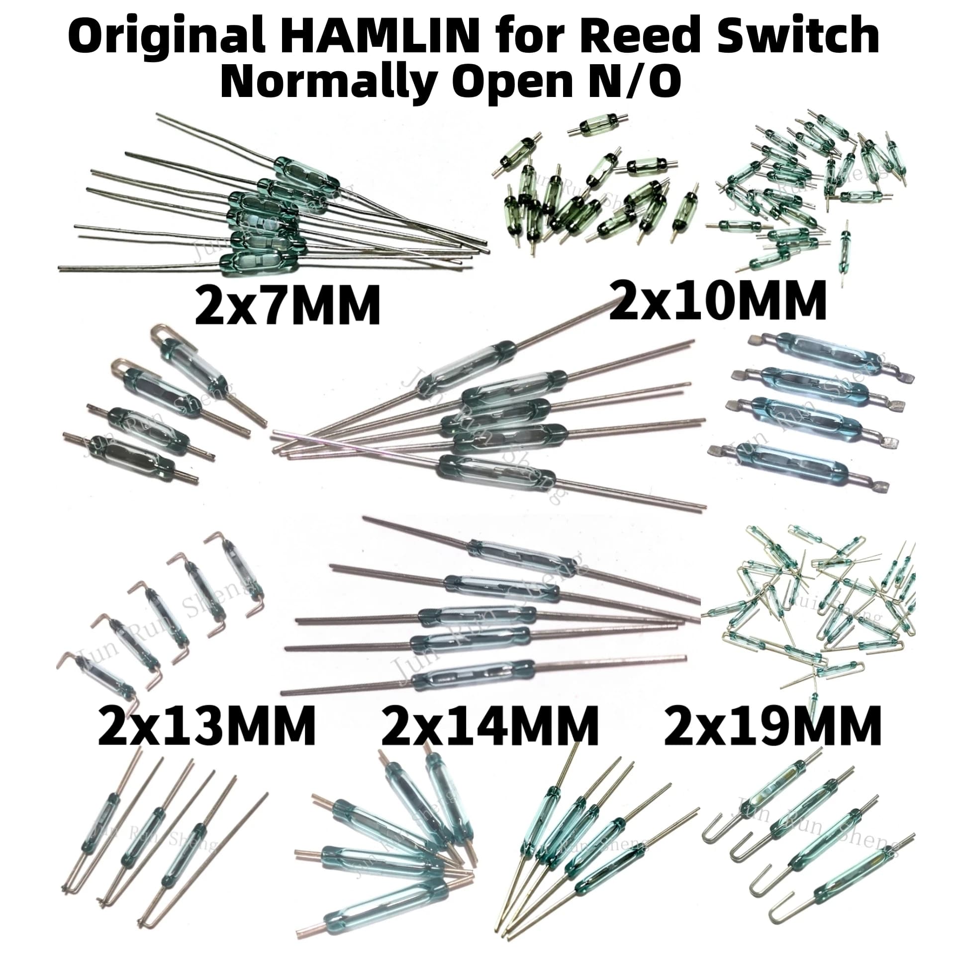 50 pcs original HAMLIN Reed Magnetic Switch normally opened NO 2*7mm 10mm 14mm 19mm Reed induction sensor contact for arduino