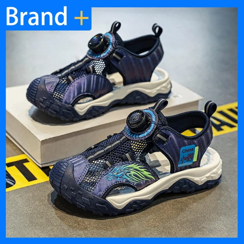 Sandali Estivi per Bambini con Chiusura a Fibbia, Comodi, Punta Chiusa, Scarpe da Spiaggia e Acqua per Ragazzi, Sandali Antiscivolo alla Moda