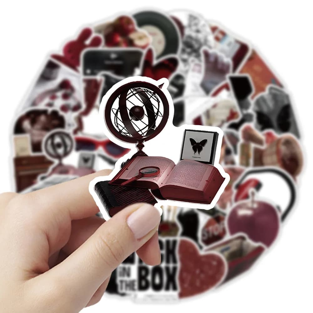 10/50PCS Adesivi Graffiti a tema rosso e nero Adesivo moda squisito per telefono Computer Notebook Cancelleria Giocattoli fai da te Segreto