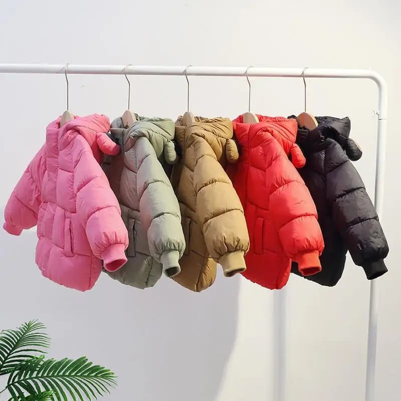 e bambini spessi ed eleganti stile corto moda abbigliamento per bambini Kawaii cappotto casual set giacca invernale per bambini ragazzi ragazze 2024 nuovo