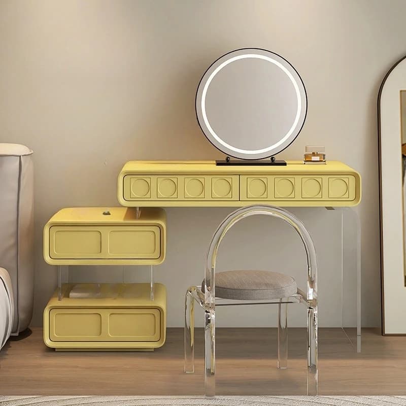 Minimalist acrylic chest integrated bedroom simple modern bed retractable makeup table