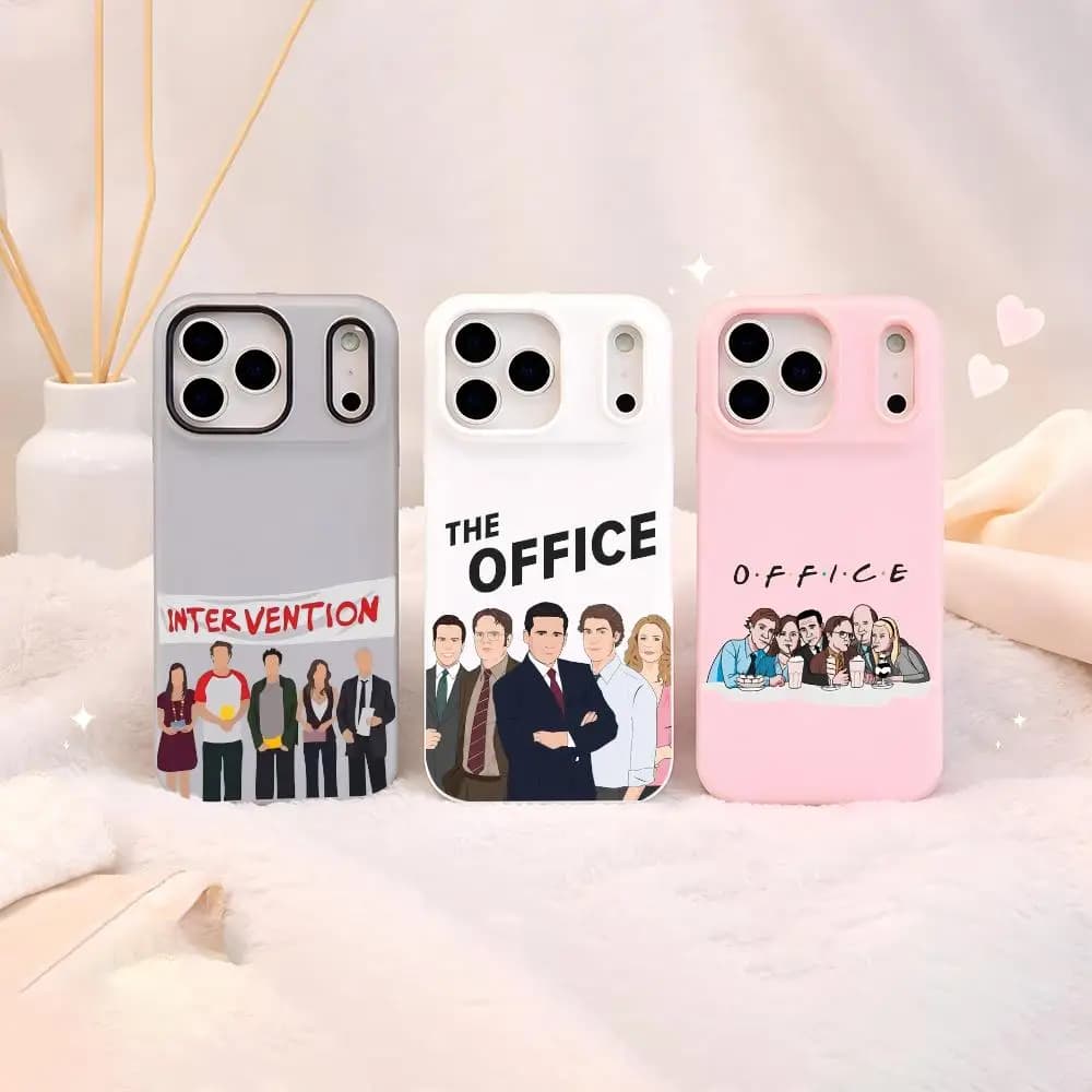 Cover per iPhone 12-17 The Office (serie comica) in TPU morbido trasparente, anti-ingiallimento, antiurto, ultra sottile e leggera