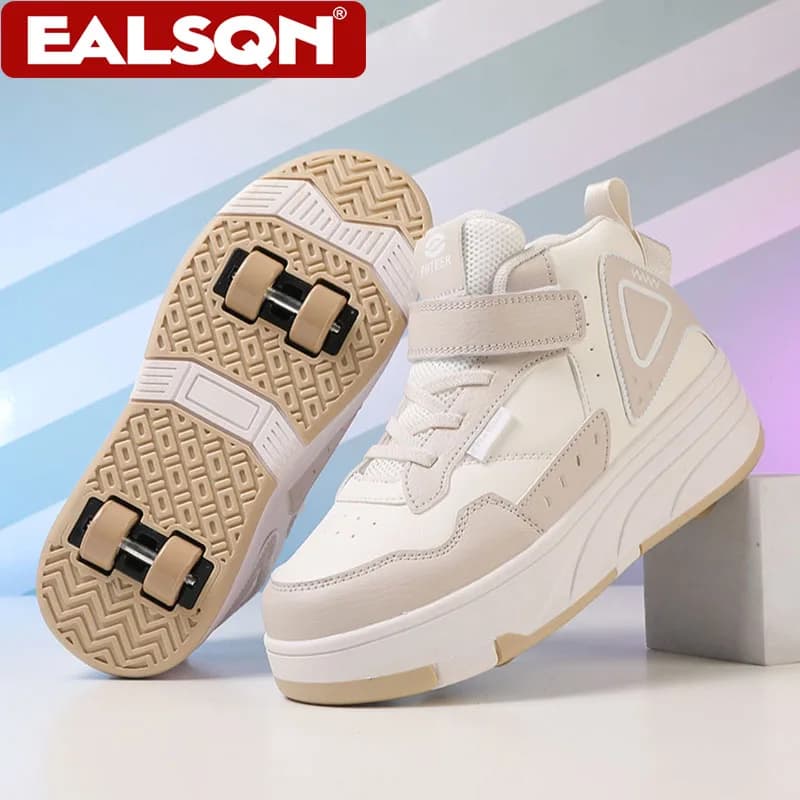 Scarpe da ginnastica Scarpe da pattinaggio a rotelle deformate staccabili a quattro ruote per bambini Regalo per ragazze e ragazzi