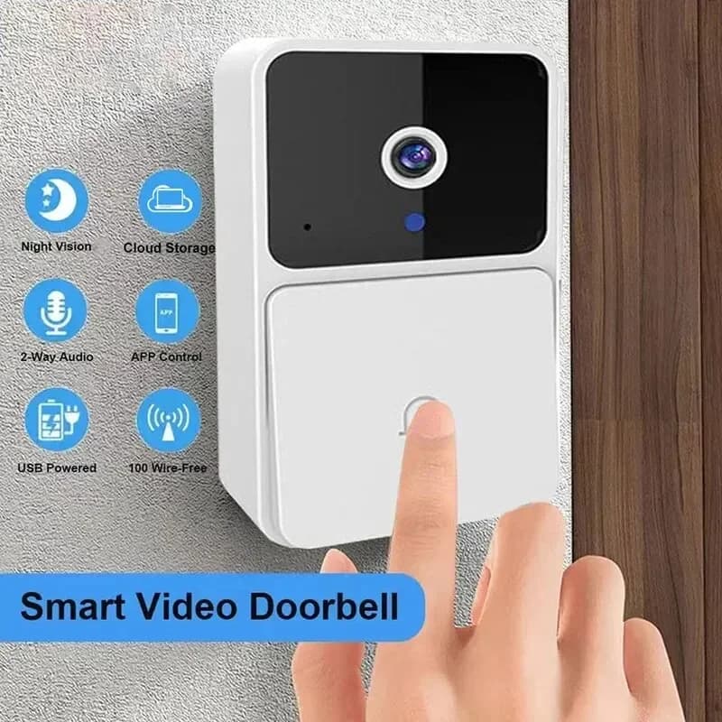 Videocitofono WIFI Telecamera per campanello Sicurezza domestica intelligente Visione notturna wireless Campanello per porta HD Citofono bidirezionale Cambio vocale per la casa