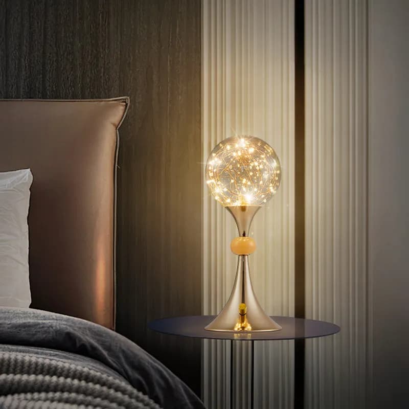 Lampada da Tavolo LED in Vetro, Semplice, Moderna, Creativa, Calda, di Lusso, Nuova Gypsophila, Dimmerabile, per Studio e Comodino