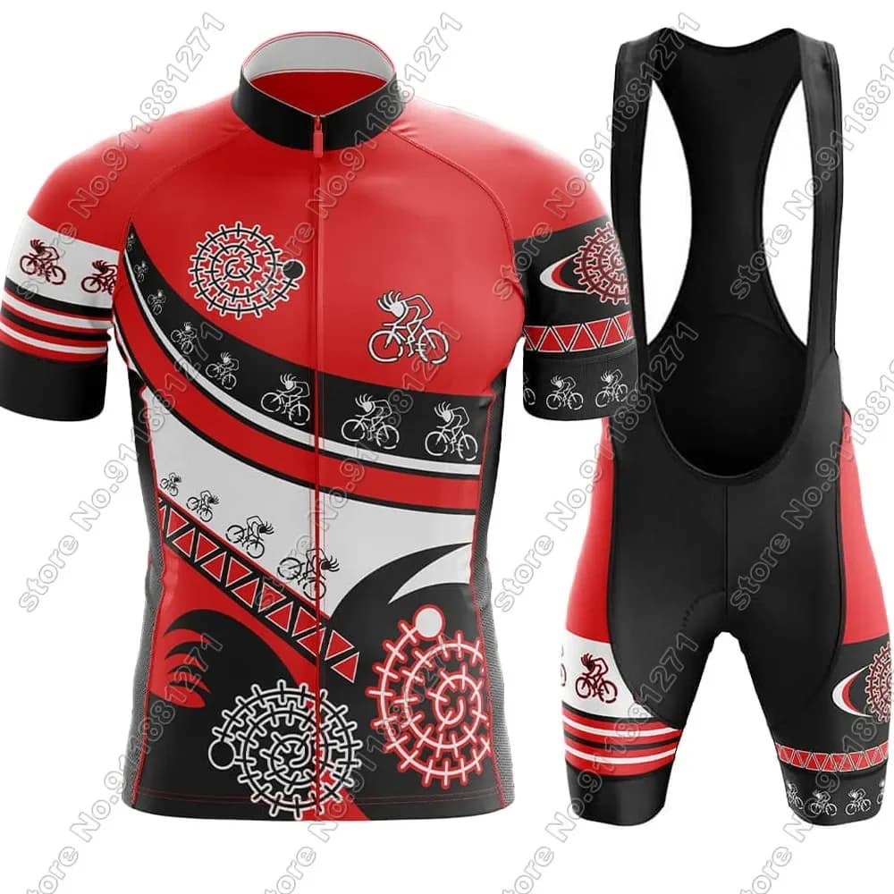 2024 Kokopelli cycling mesh Set funny cartoon Anime clothing man road bike shirts suit bicycle bib shorts MTB Ropa Maillot