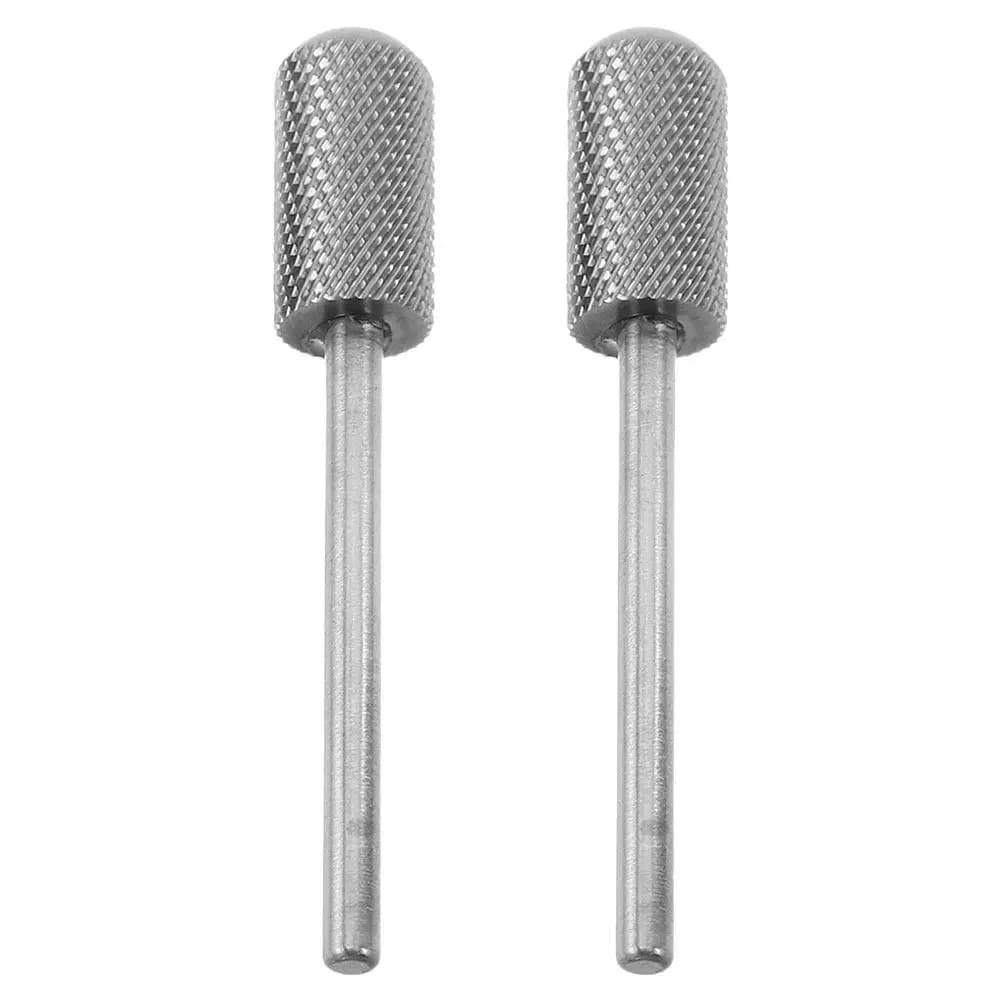 2 Pezzi Punte per Trapano in Acciaio al Tungsteno per Unghie, Testa Cilindrica Rotonda, per Preparazione Unghie, Lucidatura, Rimozione Gel Polish, Pulizia Cuticole, Portatile